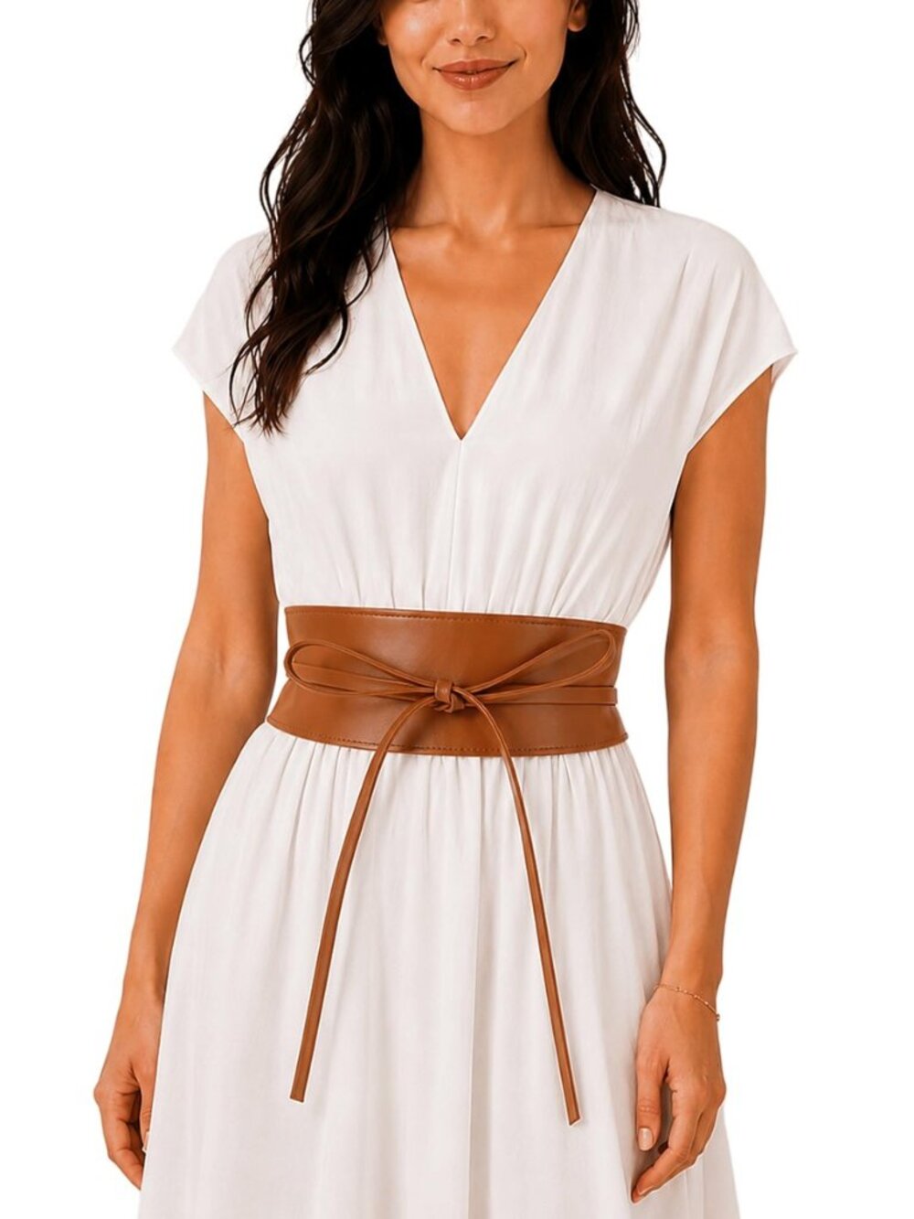 Woman Italian leather Obi belt, CASSIANE